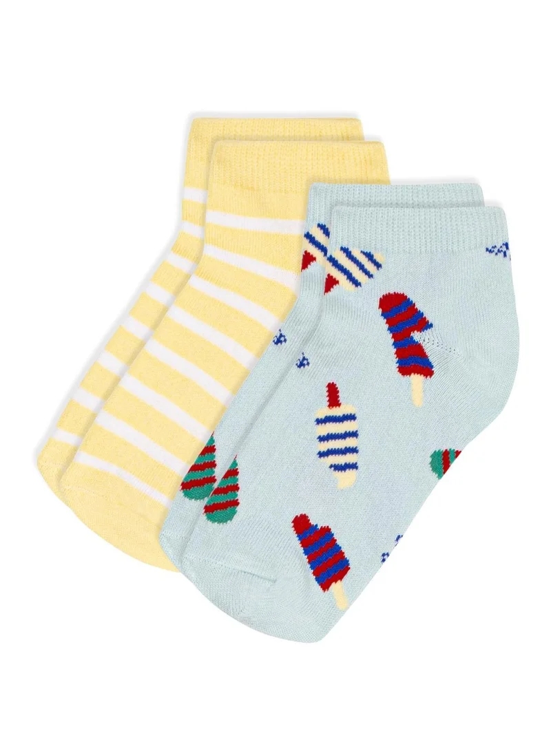 بيتي باتو Children's ice-cream print cotton socks - 2-pack